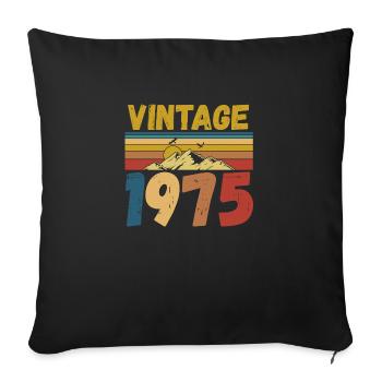 Vintae 1975 / fabriqué en 1975 - Housse de coussin décorative 45 x 45 cm - noir - Devant