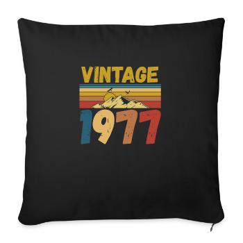 Vintae 1977 / Made in 1977 - Sofa pillowcase 17,3'' x 17,3'' (45 x 45 cm) - black - Front