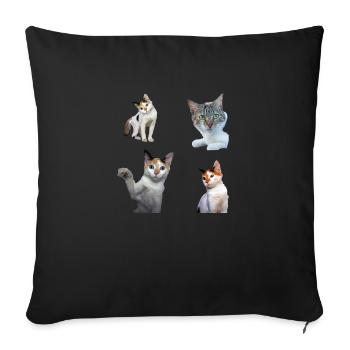 Pack of stickers Cool and cute cat cats - Sofa pillowcase 17,3'' x 17,3'' (45 x 45 cm) - black - Front