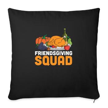 friendsgiving squad - Funny Turkey - Housse de coussin décorative 45 x 45 cm - noir - Devant