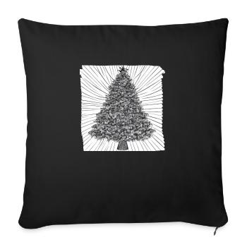 Arbre de Noël Arbre de Noël Vacances hiver 25 - Housse de coussin décorative 45 x 45 cm - noir - Devant