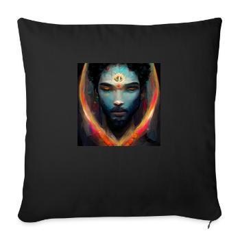 3rd EYE Divine male SATURN - Sofa pillowcase 17,3'' x 17,3'' (45 x 45 cm) - black - Front