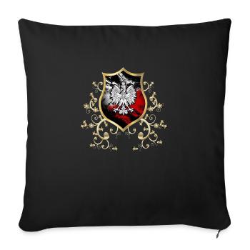Pologne Pologne Pologne drapeau polonais poljska - Housse de coussin décorative 45 x 45 cm - noir - Devant