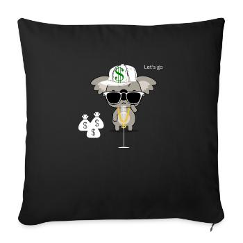 Koala au micro - Housse de coussin décorative 45 x 45 cm - noir - Devant