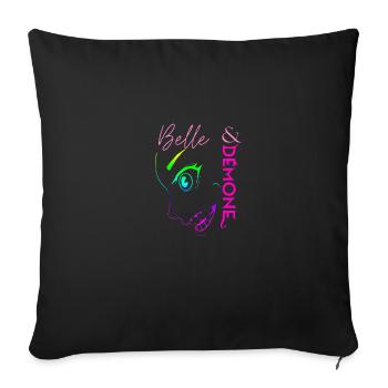 Belle et démone (rainbow style) - Housse de coussin décorative 45 x 45 cm - noir - Devant