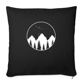 Landscape in Geometric round shape - Sofa pillowcase 17,3'' x 17,3'' (45 x 45 cm) - black - Front