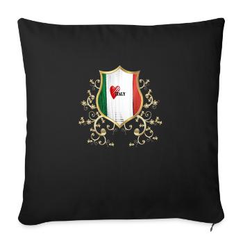 italy italian rome europe italia italija milan - Sofa pillowcase 17,3'' x 17,3'' (45 x 45 cm) - black - Front