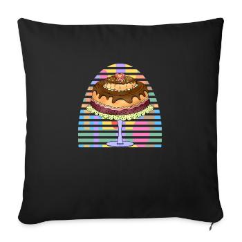 Cake - Sofa pillowcase 17,3'' x 17,3'' (45 x 45 cm) - black - Front