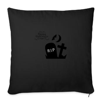 tombe RIP pierre tombale d'halloween - Housse de coussin décorative 45 x 45 cm - noir - Devant
