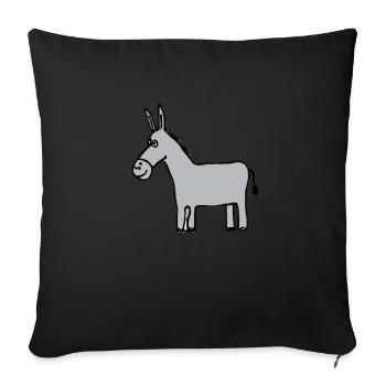 Donkey Illustration - Sofa pillowcase 17,3'' x 17,3'' (45 x 45 cm) - black - Front