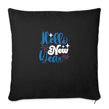 Bonjour Nouvel An - Housse de coussin décorative 45 x 45 cm - noir - Devant