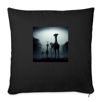 Girrafe in the dark - Sofa pillowcase 17,3'' x 17,3'' (45 x 45 cm) - black - Front