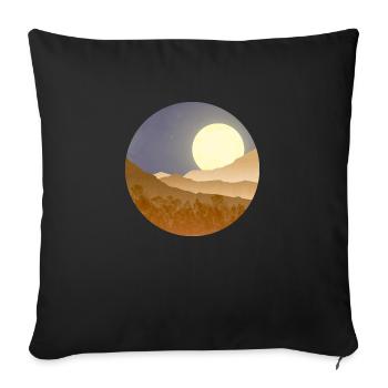 Moon in night landscape - Sofa pillowcase 17,3'' x 17,3'' (45 x 45 cm) - black - Front