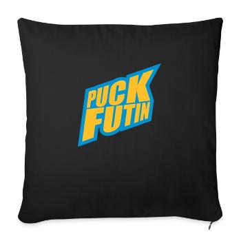 puck futin logo design - Sofa pillowcase 17,3'' x 17,3'' (45 x 45 cm) - black - Front