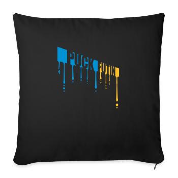 puck futin logo design - Sofa pillowcase 17,3'' x 17,3'' (45 x 45 cm) - black - Front
