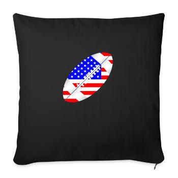 American Football Ball Flag - Sofa pillowcase 17,3'' x 17,3'' (45 x 45 cm) - black - Front
