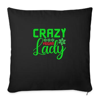 Crazy Vegan Lady - Sofakissenbezug 45 x 45 cm - Schwarz - Vorne