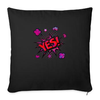 oui chante drôle pas de fille féminisme appliquer toujours - Housse de coussin décorative 45 x 45 cm - noir - Devant