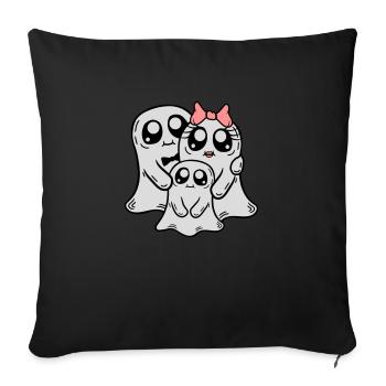 Enfant Parents Fantômes Couple - Housse de coussin décorative 45 x 45 cm - noir - Devant