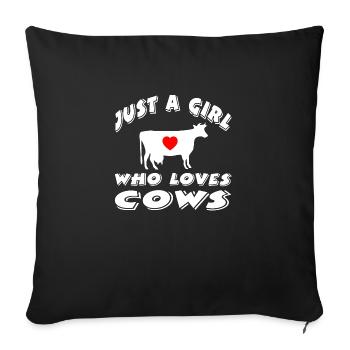 Vaches - Housse de coussin décorative 45 x 45 cm - noir - Devant