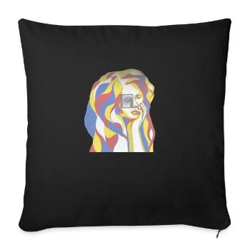 Mrs. Abstrakt - Sofa pillowcase 17,3'' x 17,3'' (45 x 45 cm) - black - Front