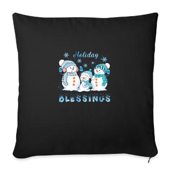 Holiday Blessings - Sofa pillowcase 17,3'' x 17,3'' (45 x 45 cm) - black - Front