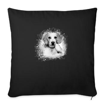Harrier,Dog,Beagle,Graffiti,Painting - Sofa pillowcase 17,3'' x 17,3'' (45 x 45 cm) - black - Front