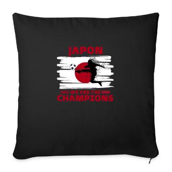 Japan Football 2022 supporter of Japan football - Sofa pillowcase 17,3'' x 17,3'' (45 x 45 cm) - black - Front