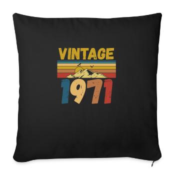 vintage 1971 - Sofa pillowcase 17,3'' x 17,3'' (45 x 45 cm) - black - Front