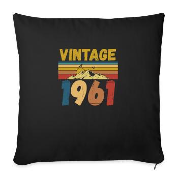 vintage 1961 - Sofa pillowcase 17,3'' x 17,3'' (45 x 45 cm) - black - Front