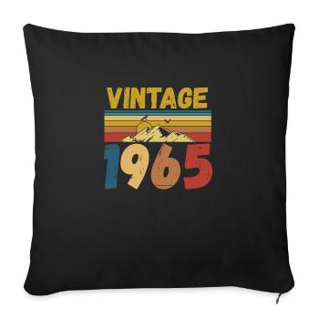 vintage 1965 - Sofa pillowcase 17,3'' x 17,3'' (45 x 45 cm) - black - Front