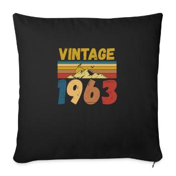 vintage 1963 - Sofa pillowcase 17,3'' x 17,3'' (45 x 45 cm) - black - Front