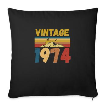 vintage 1974 - Sofa pillowcase 17,3'' x 17,3'' (45 x 45 cm) - black - Front