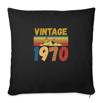 vintage 1970 - Sofa pillowcase 17,3'' x 17,3'' (45 x 45 cm) - black - Front