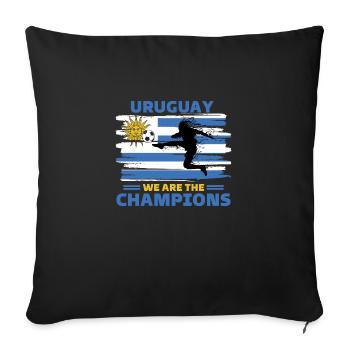 Uruguay Football 2022 Uruguayan Fan Football - Sofa pillowcase 17,3'' x 17,3'' (45 x 45 cm) - black - Front