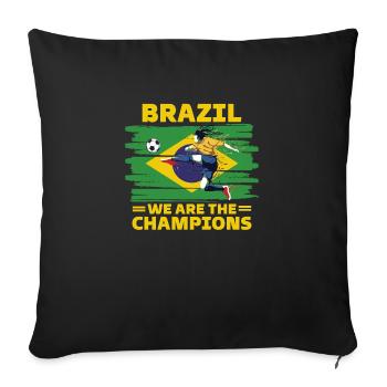 brazil football 2022 brazil football fan - Sofa pillowcase 17,3'' x 17,3'' (45 x 45 cm) - black - Front