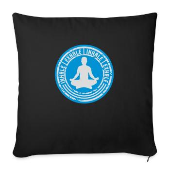 inhale exhale yoga quote - Sofa pillowcase 17,3'' x 17,3'' (45 x 45 cm) - black - Front