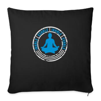 inhale exhale yoga quote - Sofa pillowcase 17,3'' x 17,3'' (45 x 45 cm) - black - Front
