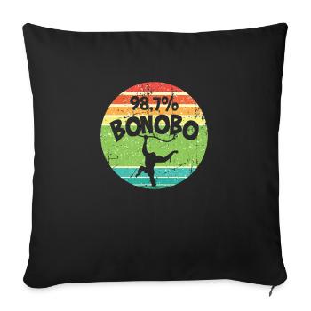 Lustiges Affe Schimpanse DNA - Sofakissenbezug 45 x 45 cm - Schwarz - Vorne