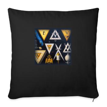 Freemason World - Sofa pillowcase 17,3'' x 17,3'' (45 x 45 cm) - black - Front