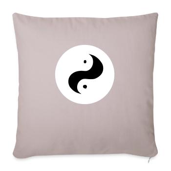 Yin Yang Signe Symbole Paix Bonheur Vecteur 5 - Housse de coussin décorative 45 x 45 cm - taupe clair - Devant