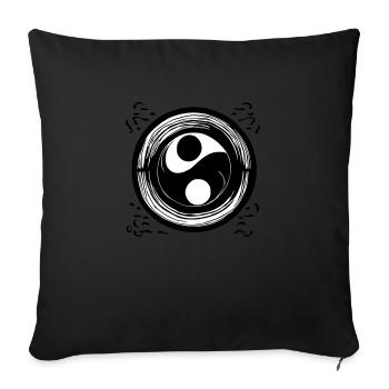 Yin Yang Signe Symbole Paix Bonheur Vecteur 6 - Housse de coussin décorative 45 x 45 cm - noir - Devant