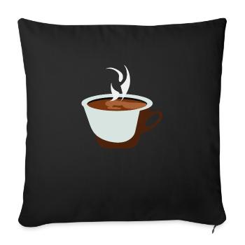 Coffee Illustration Gift Idea for Coffee Drinkers - Sofa pillowcase 17,3'' x 17,3'' (45 x 45 cm) - black - Front