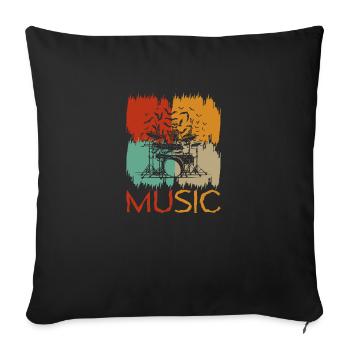 Drums Drummer Drums Drummers - Sofa pillowcase 17,3'' x 17,3'' (45 x 45 cm) - black - Front