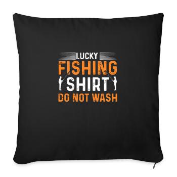 Lucky fishing - Sofa pillowcase 17,3'' x 17,3'' (45 x 45 cm) - black - Front