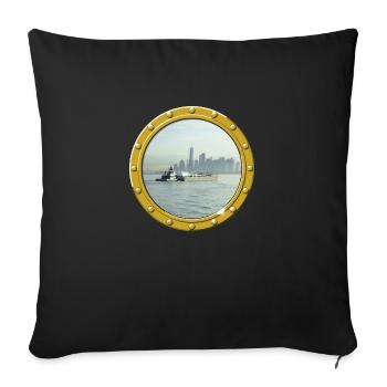 New York-Upper Bay - Sofa pillowcase 17,3'' x 17,3'' (45 x 45 cm) - black - Front