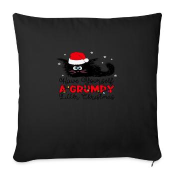 Faites-vous une litière grincheuse Noël - Housse de coussin décorative 45 x 45 cm - noir - Devant