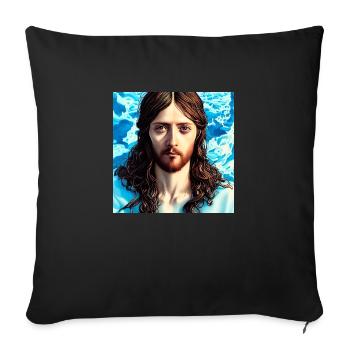 Portrait of Jesus Christ - Sofa pillowcase 17,3'' x 17,3'' (45 x 45 cm) - black - Front