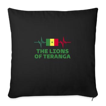 lion of teranga Football 2022 Senegal - Sofa pillowcase 17,3'' x 17,3'' (45 x 45 cm) - black - Front