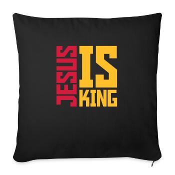 Citation de Jésus est roi - Housse de coussin décorative 45 x 45 cm - noir - Devant